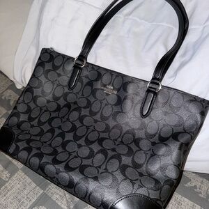 Coach Black Signature Tote Bag
